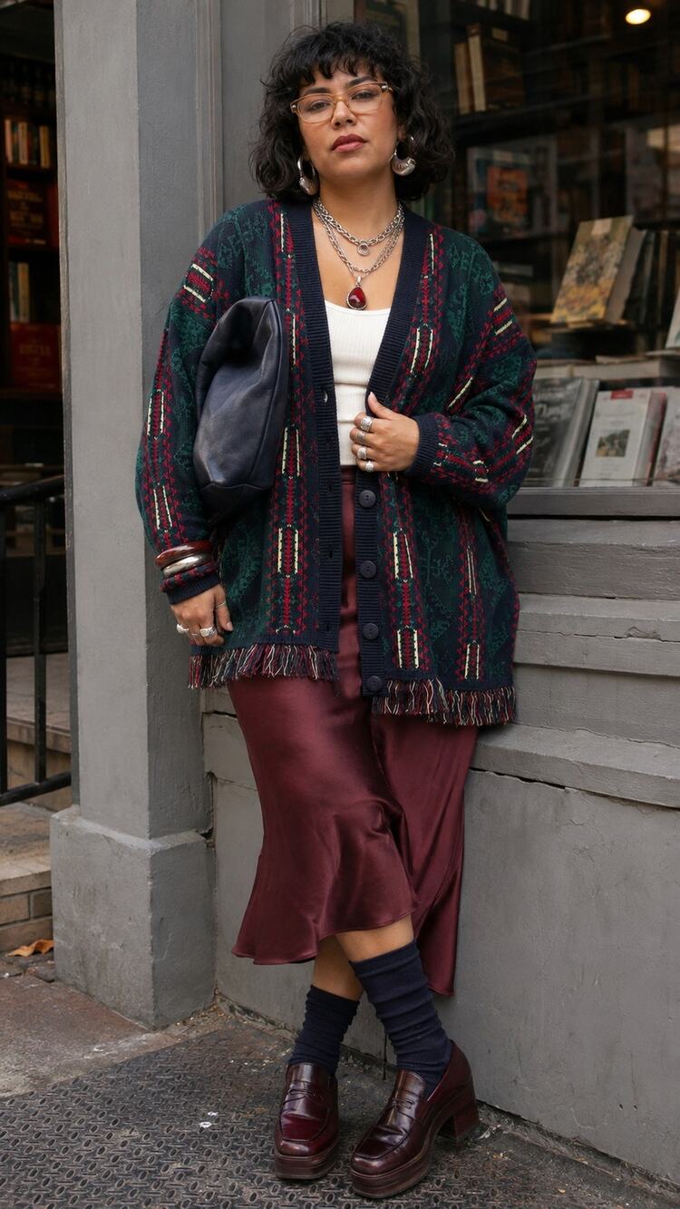 Vintage 90s Avon Southwestern Fringe Oversized Cardigan 1X 2X Made USA